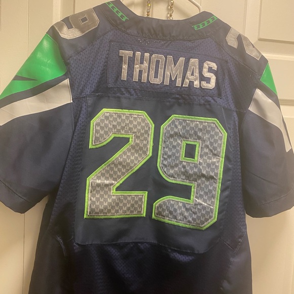 SEATTLE SEAHAWKS #29 EARL THOMAS men’s JERSEY NIKE ON FIELD SIZE 44/M - Picture 9 of 13